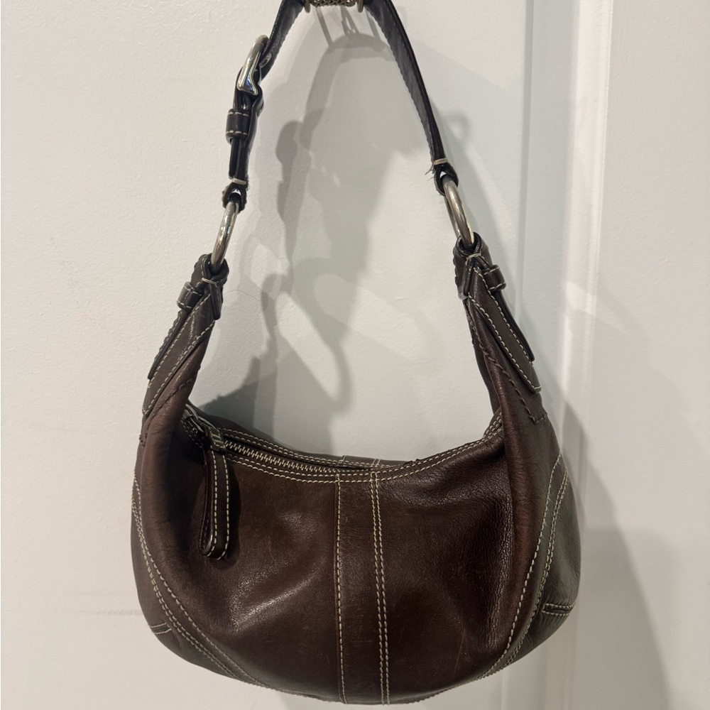 Coach Brown Leather Hobo Bag Mini